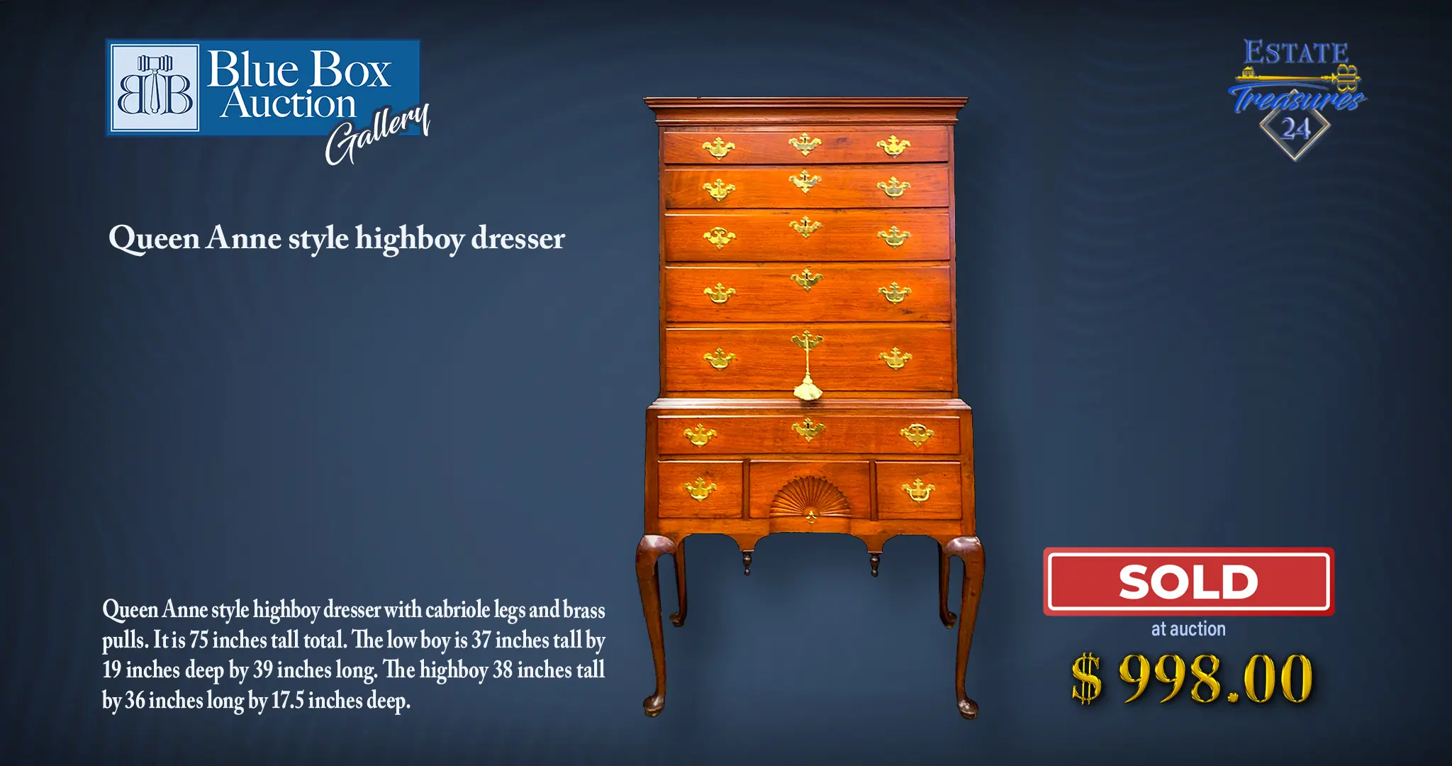 Queen Anne Style Highboy Dresser
