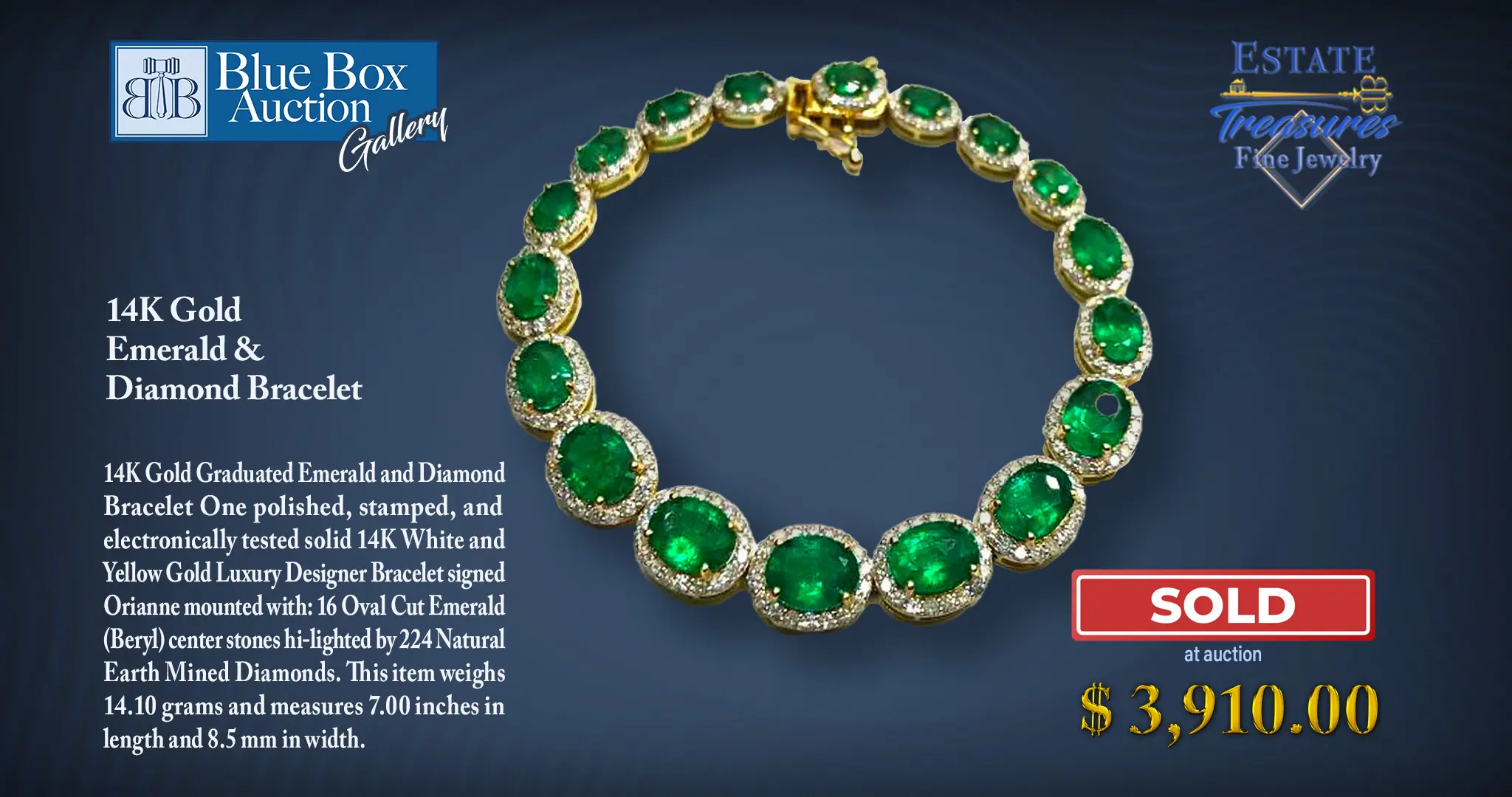 Gold, Emerald, & Diamond Bracelet
