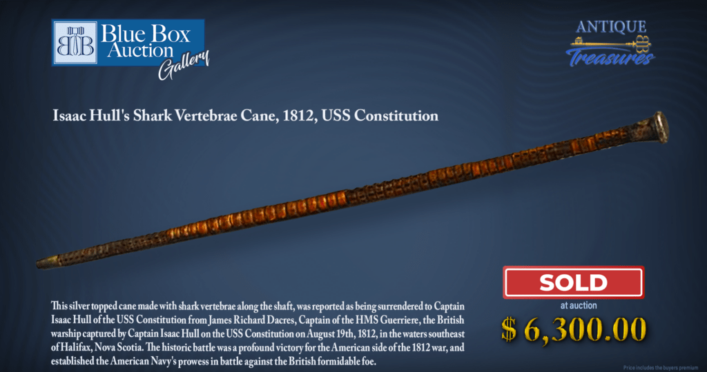 Shark vertebrae cane, USS Constitution